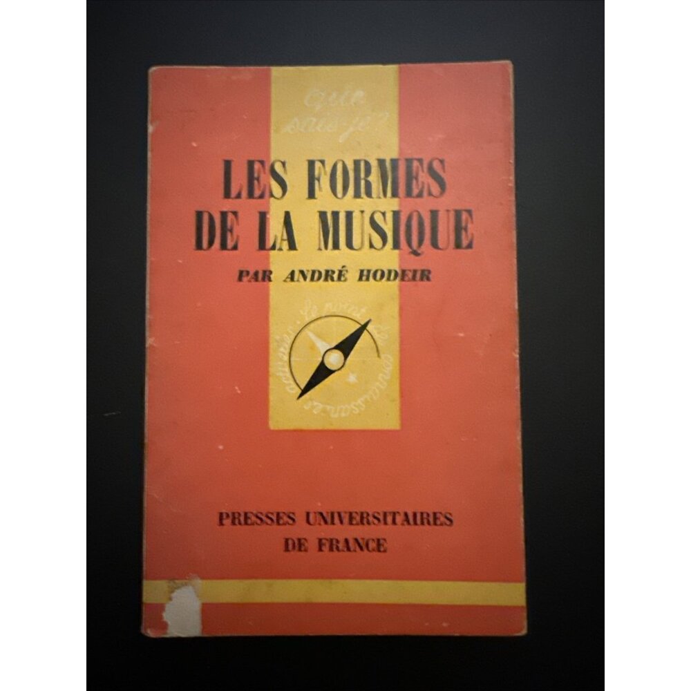 Par Andre Hodeir Les Formes de la Musique 1951 PB Universitaires de France 1st e